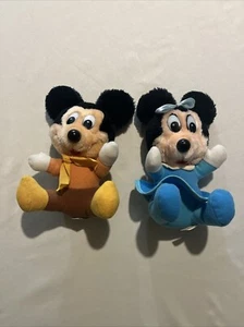 Vintage 1983 Disney's Mickey Mouse Christmas Carol Plush Mickey And Minnie Set - Picture 1 of 7