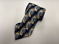 VINTAGE Ermenegildo Zegna Men's Blue & Beige Floral Silk Neck Tie $295