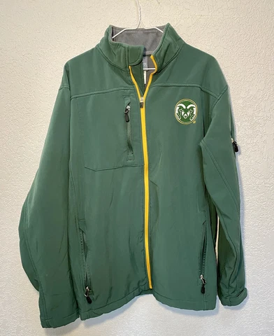 Colorado Rams CSU KA Jacket Green Logo Full Zip Fleece Lined Pockets Mens Size L Cover