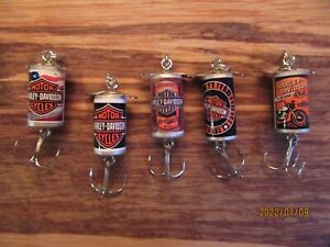 Harley Davidson Beer 5 Different Promotional Spinning Fishing Lures     