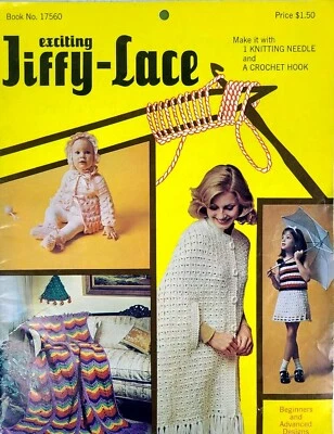 CJ Bates & Son Exciting Jiffy-Lace Crochet Knitting Pattern Leaflet Book - Image 1 of 4