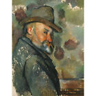 Paul Cezanne Self Portrait With A Hat Large Wall Art Print 18X24 In
