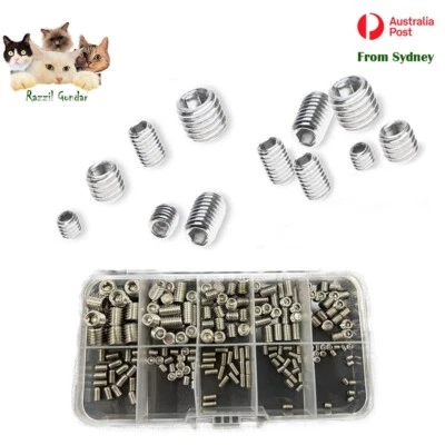 NEW 200Pcs Stainless Steel Allen Head Socket Set Grub Screws Assortment Kit AU - image 1 of 4