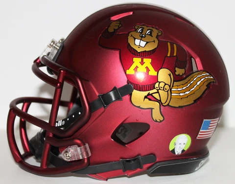 2022 Minnesota Golden Gophers Custom Riddell Mini Helmet vs WVU Guaranteed Bowl Cover