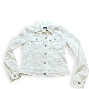 Gap Women's White Denim Jean Button Up Jacket Small NWOT - Picture 1 of 4