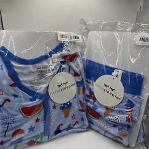 Little Sleepies Limited Edition Stars, Stripes & Sweets PJ Top and Shorts - Picture 1 of 5