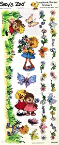 Libro de recortes Suzy's Zoo "Flores y mariposas" borde #9738 de colección 25 hojas a granel - Imagen 1 de 3