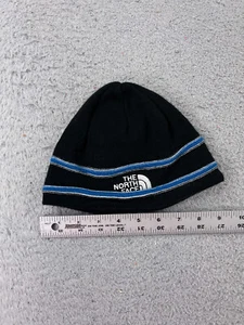 The North Face Beanie Toque Youth Small Black Blue Polyester Acrylic Lined Ski - Picture 1 of 6