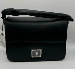 Bolso Bandolera US POLO ASSN Negro Copa Del Sol Solapa con Logotipo en la Delantera - SDL - Imagen 1 de 4