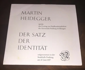 RARE Martin HEIDEGGER Satz der Identitat 1957 Freiburg University speech LP - Picture 1 of 8