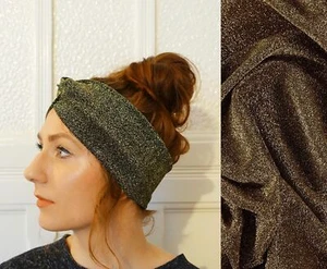 Stirnband Gold Glitzer / handgefertigt - Bild 1 von 2