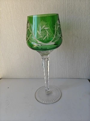 Weinglas Römer Kristallglas grün Überfangglas Joska Schleuderstern  - Bild 1 von 4