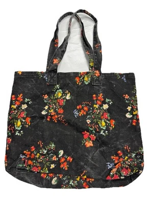 Bolso de Mano Loft Distressed Denim Lona Negro Floral 14x17x4 Foto 1 de 4