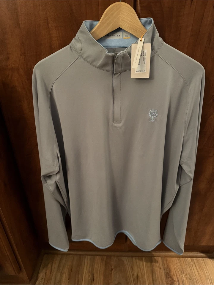 Pullover de golf Peter Millar Crown deportivo peso pluma L 1/4 cremallera para hombre ¡RARO NUEVO CON ETIQUETAS! Foto 1 de 4