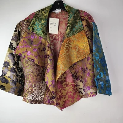 Blusa Chaqueta Kimono Multicolor Estilos Esterlina Recortada Transparente Talla Única Foto 1 de 4