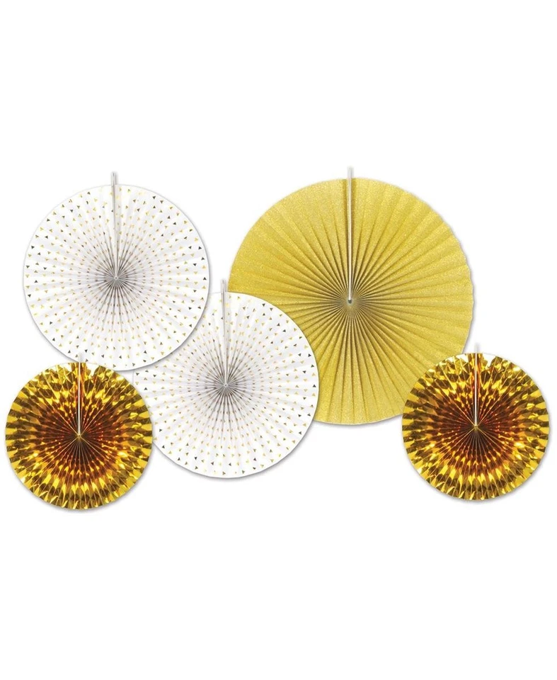 Abanicos decorativos de papel y papel de aluminio surtidos de tamaño Asstd para Navidad - Beistle Foto 1 de 1