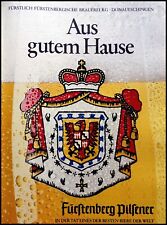 Fürstenberg Pilsener, originale Bier Werbung aus 1982   Wappen