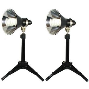 Lumiere L.A. L60256 2x 100W 5500K Tabletop Photo Studio Light Aluminum Reflector