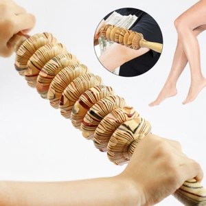 Wooden Roller Massager Cellulite Massage Trigger Point Muscle Release Stick UK - Picture 1 of 9