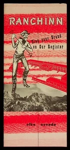 Ranchinn Crumley Hotel Elko Nevada NV Brochure Pamphlet Advertising 1940s Casino - Picture 1 of 5