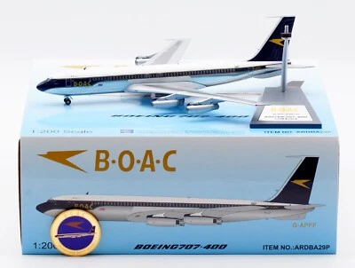 A bordo ARDBA29P BOAC Boeing 707-400 G-APFF sobremesa diecast 1/200 Jet modelo AV Foto 1 de 4
