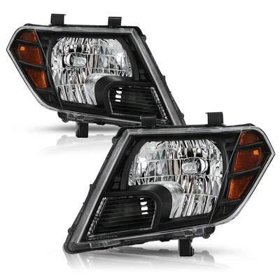 For Nissan Frontier 2009-2021 Truck Halogen Black Housing Headlights Left+Right - Image 1 of 4