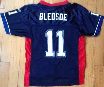 Camiseta deportiva juvenil vintage Bledsoe Buffalo Bills NFL niños grande mediana 7 8 REEBOK Foto 1 de 4