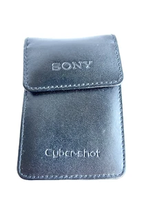 Sony Cyber-shot Small Black Leather Vintage Camera Case Holster Belt Loop - Picture 1 of 9