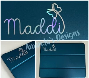 Personalised Name Decal Stickers ideal for iPad Case, Water Bottles - Picture 1 of 2