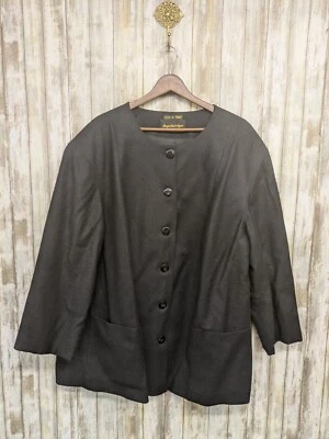 Chaqueta Giorgio Sant Angelo 100% Lana Longline Sin Cuello Forrada Bolsillos Talla 20 Foto 1 de 4