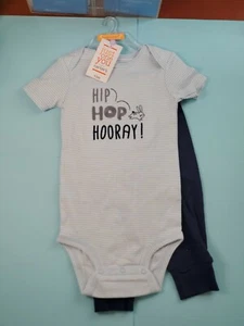 Carter's Baby Boys 2pc Hip Hop Hooray Bodysuit Set -Just One You 6 And 12 Months - Picture 1 of 5