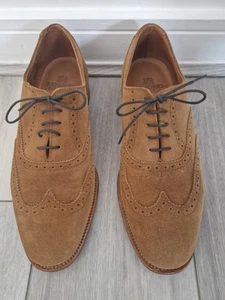 Sanders Brown Suede Goodyear Welted 5870NS UK 8 Shoes Made In England - Picture 1 of 12
