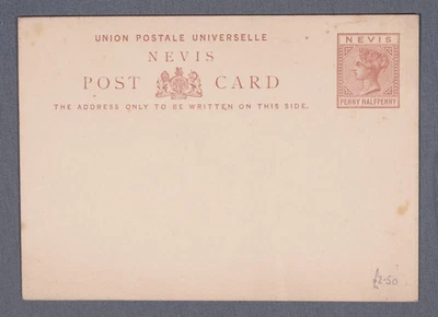 MayfairStamps 尼维斯便士半便士万国邮政联盟文具卡 aau_ — 第 1/2 张图片