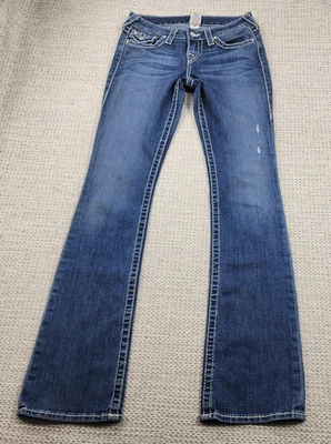 Pantalones de mezclilla True Religion para mujer 26 azul corte bota hechos en EE. UU. bolsillos con solapa herradura Foto 1 de 4
