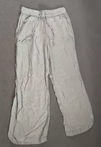 C&C California Pull On Peasant Hippie Pants Womans L Linen Blends Drawstring - Picture 1 of 11