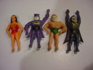 ALL 4! 1967 Rubb'r Niks Multiple Toymakers Justice League of America figure set - Picture 1 of 6