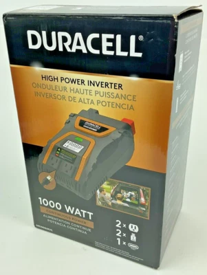 Duracell 1000W Power Inverter 2 AC outlets, 1 Pair of 1.5 Ft 6AWG Input Cables - Image 1 of 4