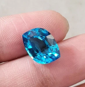 Paraiba Spinello Blu 10,22 Ct Impeccabile Coltivato in Laboratorio Taglio Fantasia Qualità AAA Gemme Sciolte - Foto 1 di 8