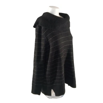 Nuevo con etiquetas Suéter Style&Co Otoño Cuello Capucha Grande XXL (20-22) Rayas Metálicas Negro Foto 1 de 4