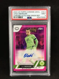PSA 9 Lena Oberdorf 2022-23 Topps Chrome UEFA Women’s PINK /150 Auto - Picture 1 of 2