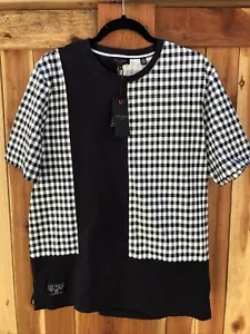 Ted Baker Flugga Checker Panel T-Shirt Cotton Pullover Men's Size 5 (xl) NWT - Picture 1 of 10