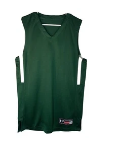 Under Armour Green Short Sleeve White Stripes V-Neck Mesh Jersey Sz LG Unisex - Picture 1 of 7