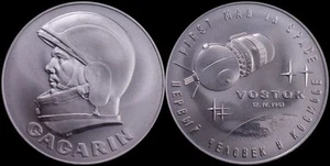 $150 1991 30th Anniversary Gagarin Coin Medal Made from Space Flown Spacecraft - Picture 1 of 3
