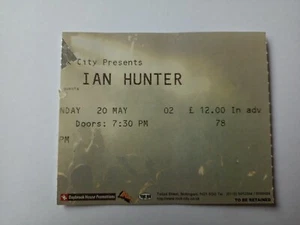 Ian Hunter Rock City Nottingham Gig Concert Used Ticket 2002 - Imagen 1 de 2