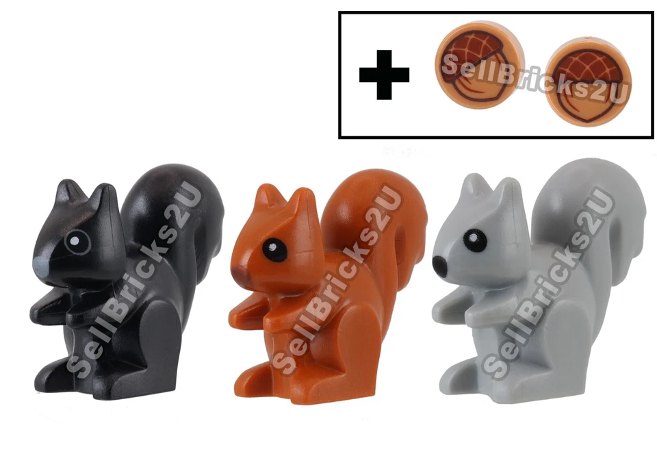 NEW LEGO Squirrel Animal City Park Zoo Black Grey Dark Orange - Image 1 of 1