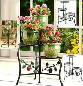 COUNTRY APPLE BRANCH 3 TIER PLANT STAND * 3 Tier Gate In/Outdoor** NIB - Picture 1 of 14