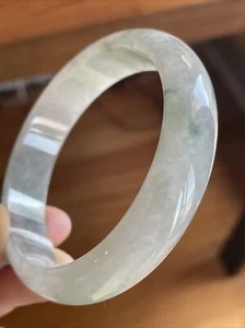 Genuine Grade A untreated Burmese jade bangle 59 Mm Certified - Picture 1 of 21