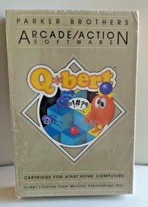 Q*bert; Arcade Action Software; Atari 400/800 Damaged box- Cartridge ok - Picture 1 of 4