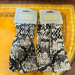 Snakeskin Python Headband Headwrap Bandeaux Set of 2 NEW - Picture 1 of 2