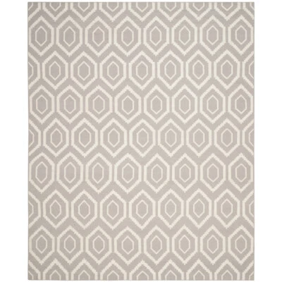 SAFAVIEH Dhurries DHU556G Handwoven Grey / Ivory Rug - Image 1 of 4